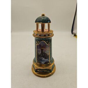 Thomas Kinkade Rock of Salvation Lighthouse Porcelain Ceramic 2004 Battery Works